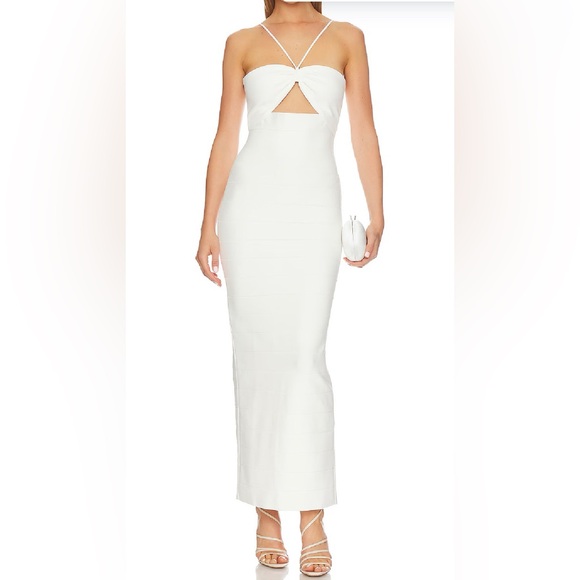 Herve Leger Dresses & Skirts - Icon Gathered Strappy Gown Herve Leger brand: Herve Leger alabaster